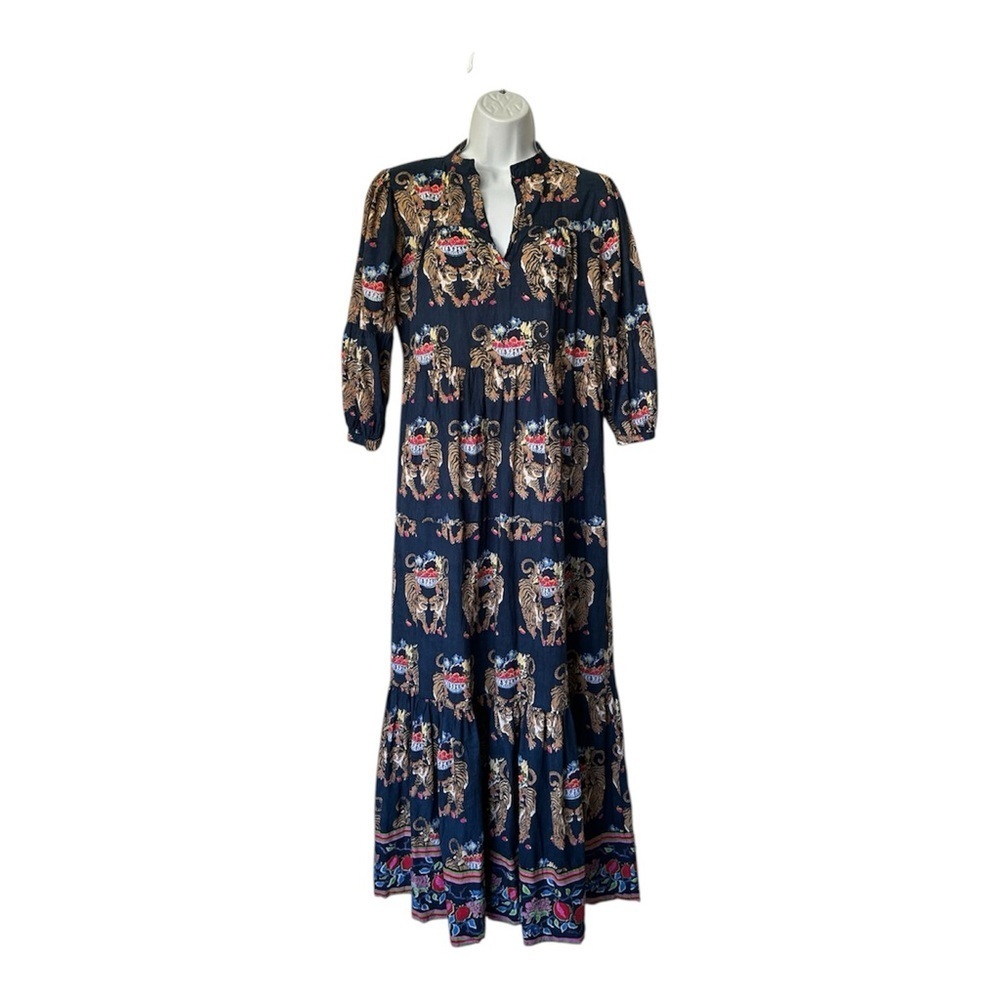 Mary Marshmallow Willow Maxi Dress Navy Twin Tigers Size XS